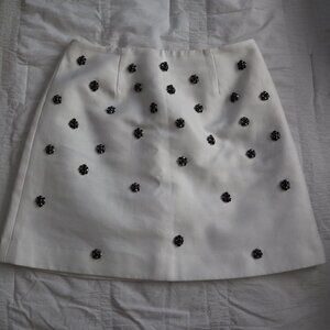 C/MEO Collective Crystal Embellished White Mini Skirt Size Small
